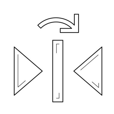 Yinele yansıtmak dikey çizgi simgesi.