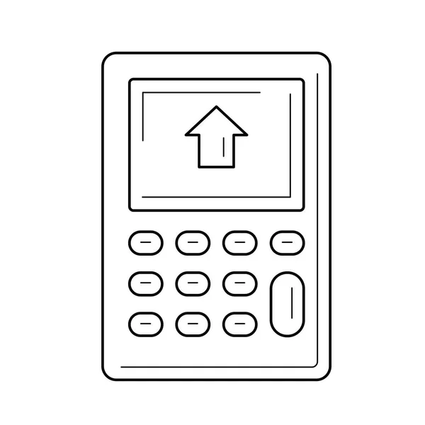 Taschenrechner mit Haus auf Displayzeilensymbol. — Stockvektor