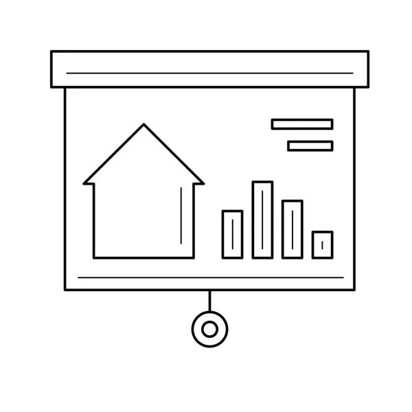 Präsentationstafel für Immobilienmarkt-Ikone. — Stockvektor