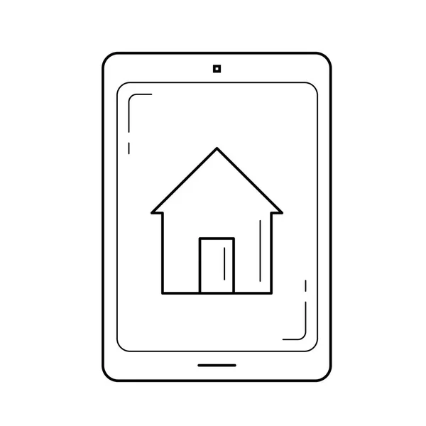 Immobilier publicité ligne icône . — Image vectorielle