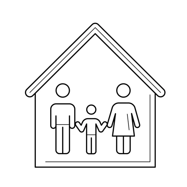 Family house line icon. — Stock Vector