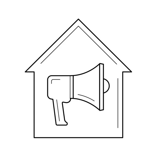 House alarm line icon. — Stock Vector