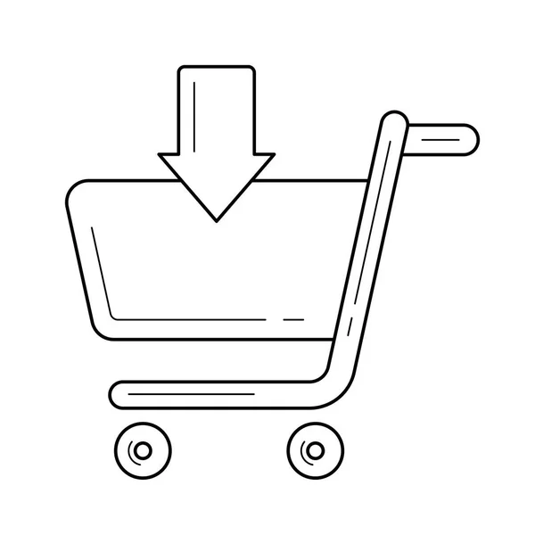 Online-Shop Linie Icon bestellen. — Stockvektor