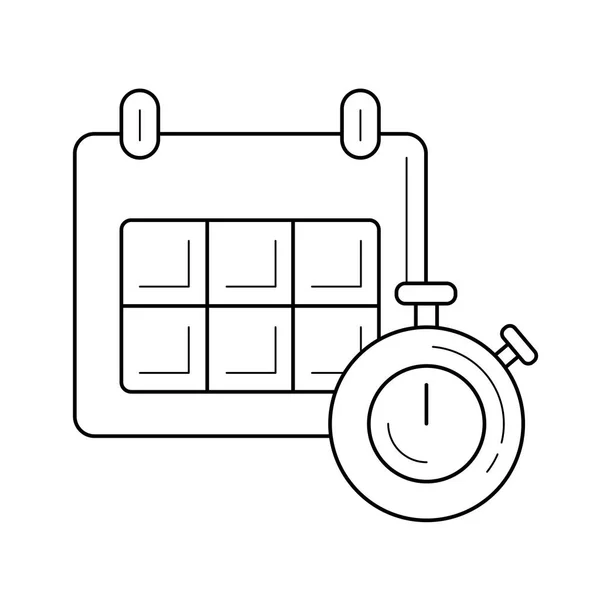 Icono de línea de horario . — Vector de stock