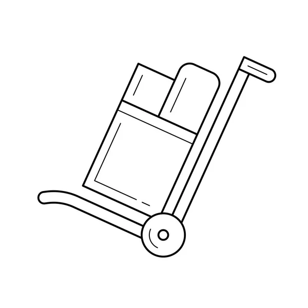 Shopping Hand Warenkorb Linie Symbol. — Stockvektor