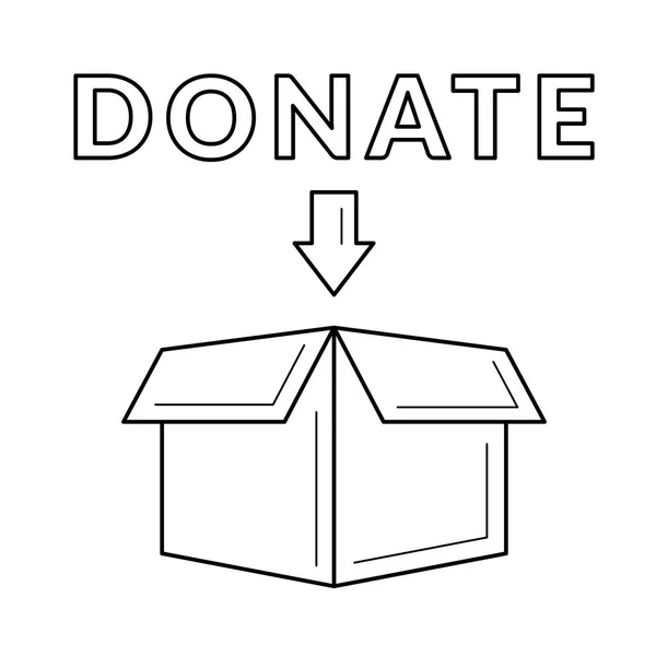 Значок лінії коробки пожертвувань . — стоковий вектор