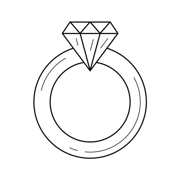 Diamond ring line icon. — Stock Vector