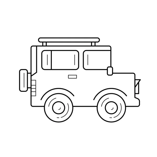 Icono de línea de coche todoterreno . — Vector de stock