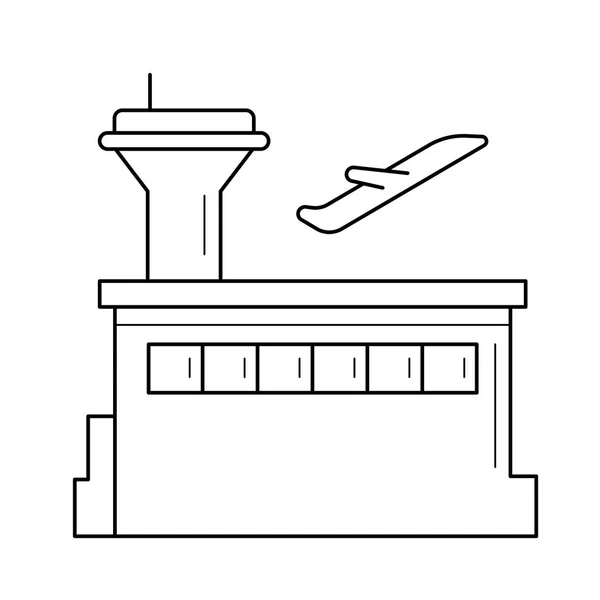 Avião descolando ícone de linha . —  Vetores de Stock