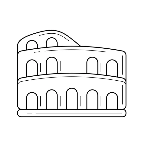 Colosseum lijn pictogram. — Stockvector