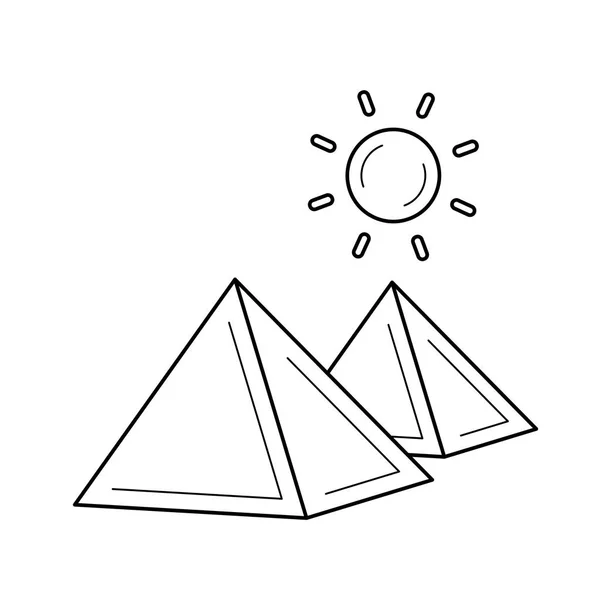 Egyptische piramide lijn pictogram. — Stockvector