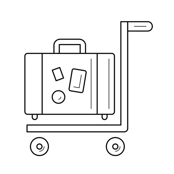 Ikone der Gepäckwagen-Linie. — Stockvektor