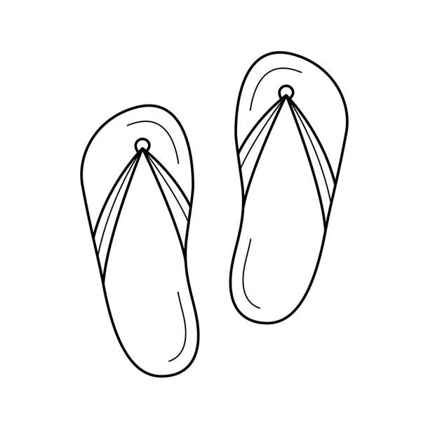 Strand slippers lijn pictogram. — Stockvector