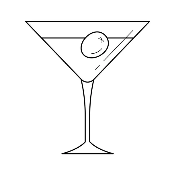 Martini glas lijn icoon. — Stockvector