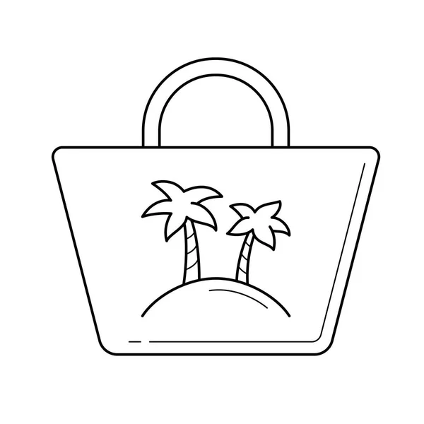 Strand tas lijn pictogram. — Stockvector