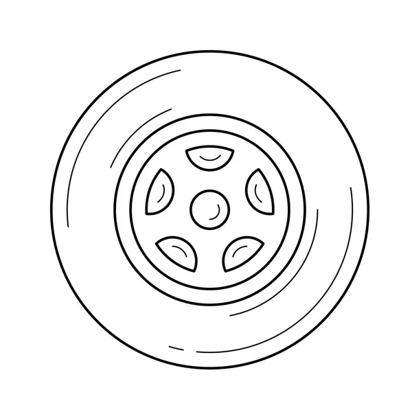 車のホイールの線のアイコン. — ストックベクタ