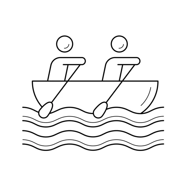 Canoe rowing line icon. — Stock Vector