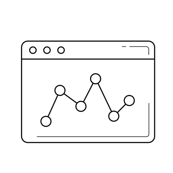 Ícone de linha de análise de dados . — Vetor de Stock