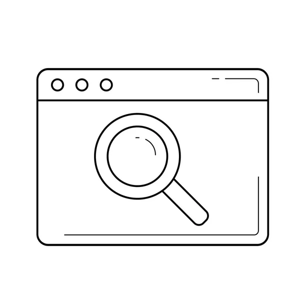 Browser onderzoek lijn pictogram. — Stockvector