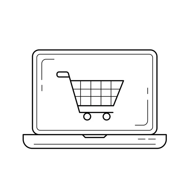 Çevrimiçi alışveriş hattı simgesi. — Stok Vektör