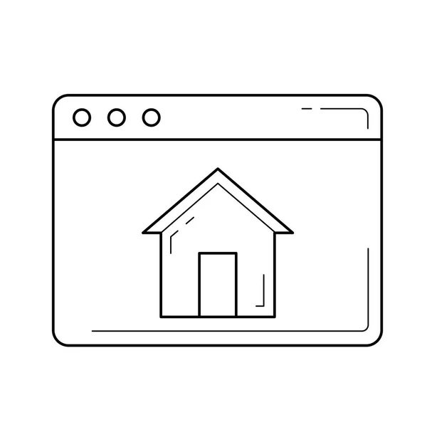 Huis vensterpictogram lijn. — Stockvector