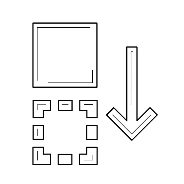 Mover hacia abajo icono de línea . — Archivo Imágenes Vectoriales