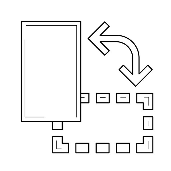 Object roteren lijn pictogram. — Stockvector