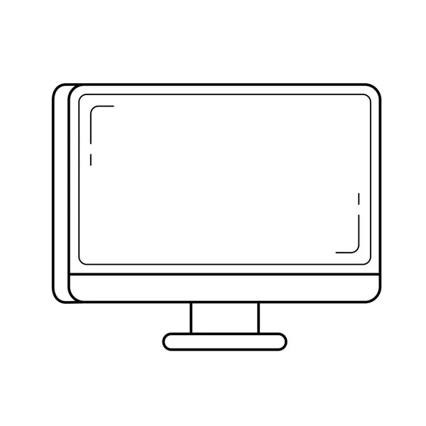 Computer monitor line icon. — Stock Vector