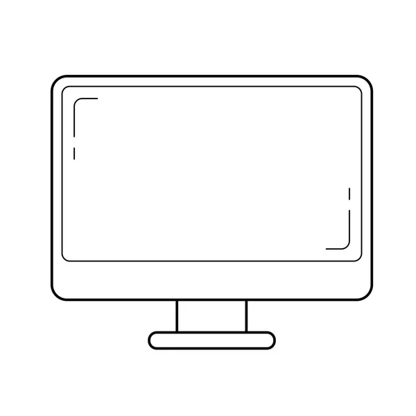 Computer monitor line icon. — Stock Vector