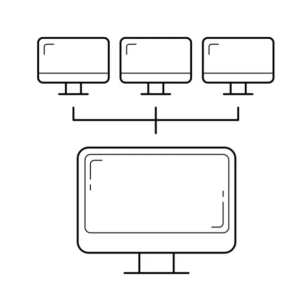 Ikona čáry počítačové sítě. — Stockový vektor