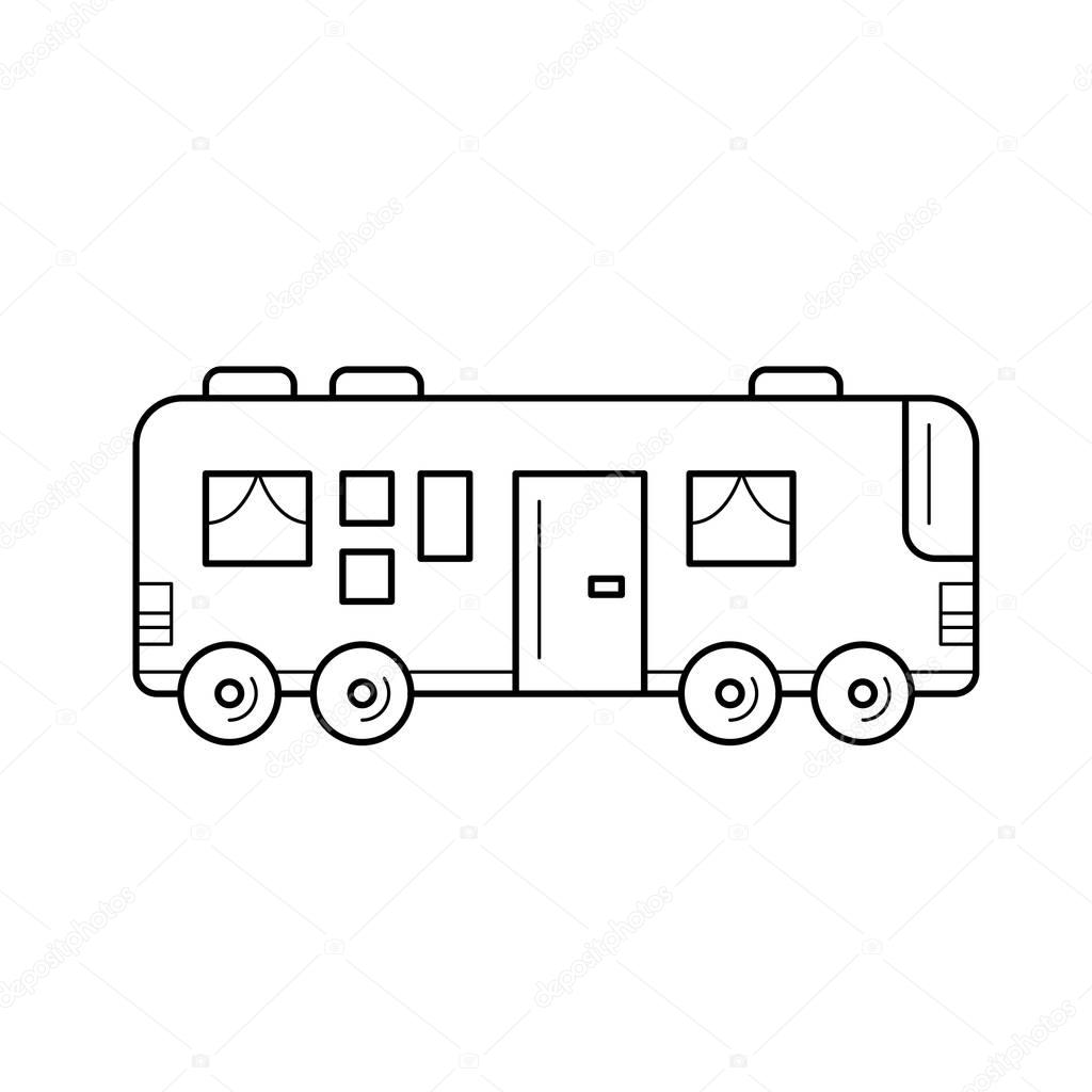 Travel bus line icon.