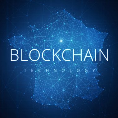 Fransa: ile Blockchain teknoloji hud banner.