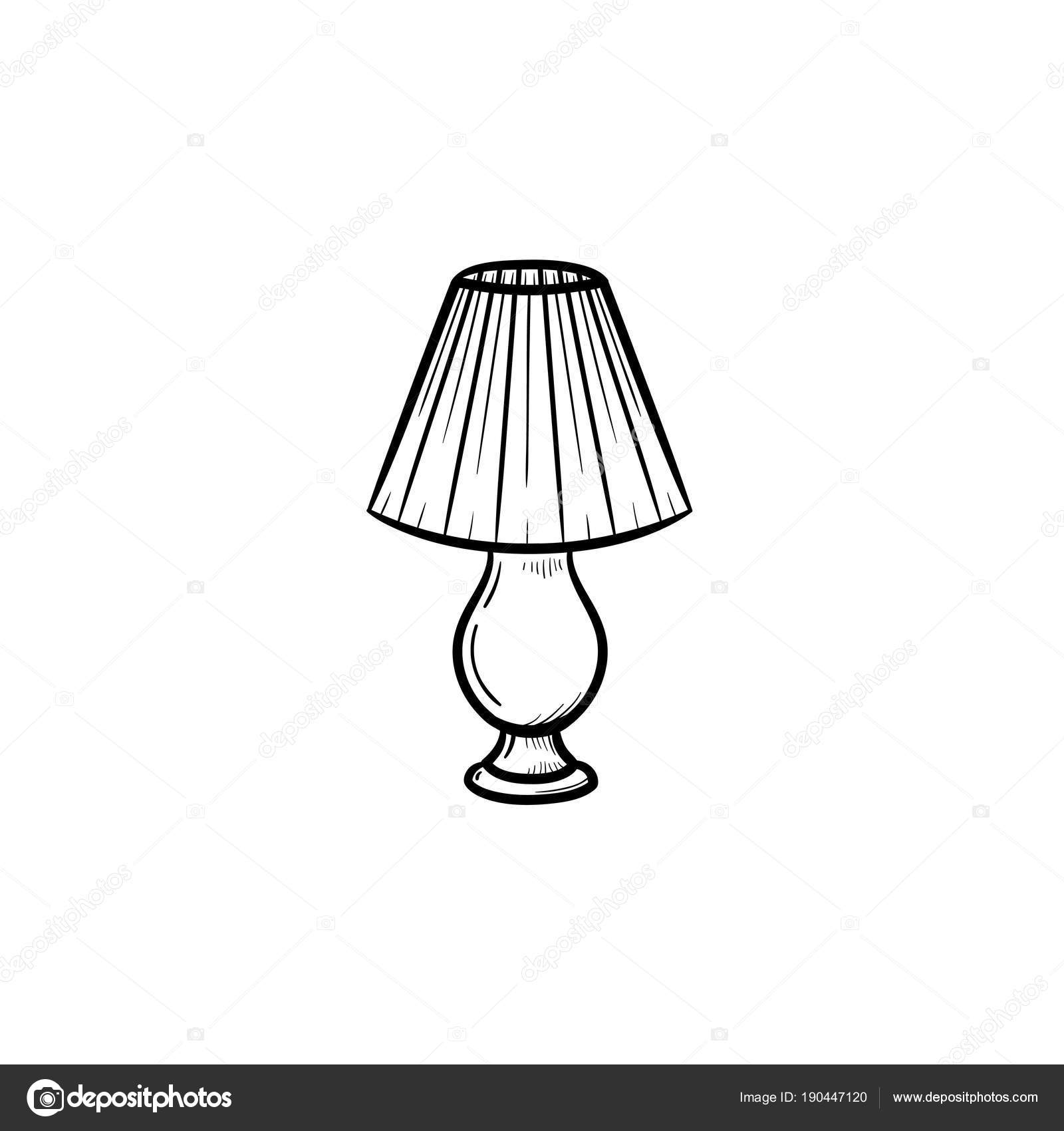 sketch of table lamp