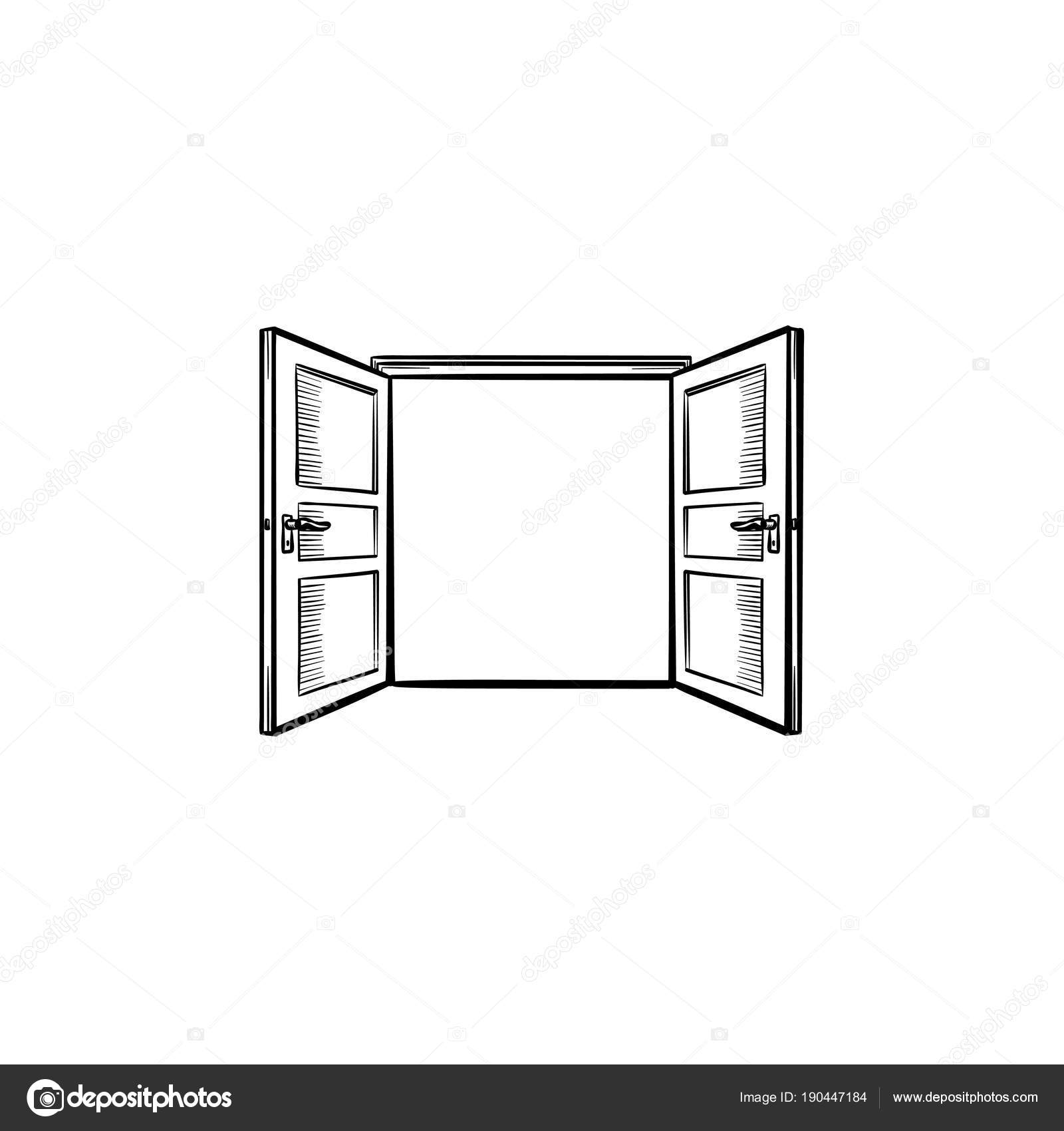 手描きのスケッチ アイコンを開くドア. ストックベクター ©VisualGeneration 190447184, image size:1600x1700