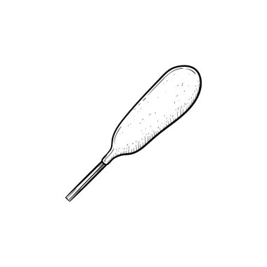 Mısırlı sosis hardal el çizilmiş kroki simgesi ile.