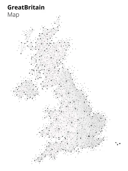 Blockchain 技術スタイルでイギリス マップ. — ストックベクタ