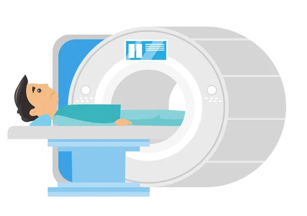 Manusia menjalani scan resonansi magnetik. . - Stok Vektor