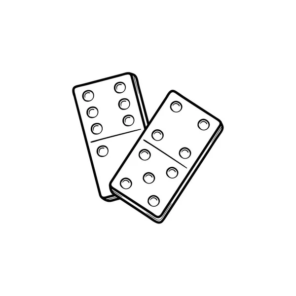 Domino ručně tažené skica ikony. — Stockový vektor