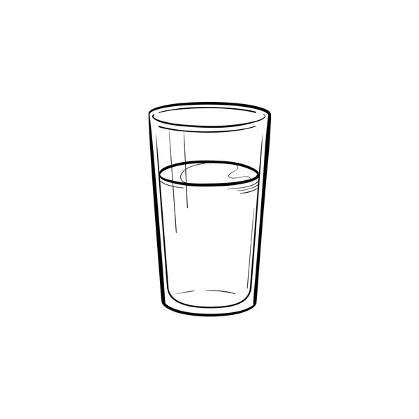 Glas water hand getrokken schets pictogram. — Stockvector