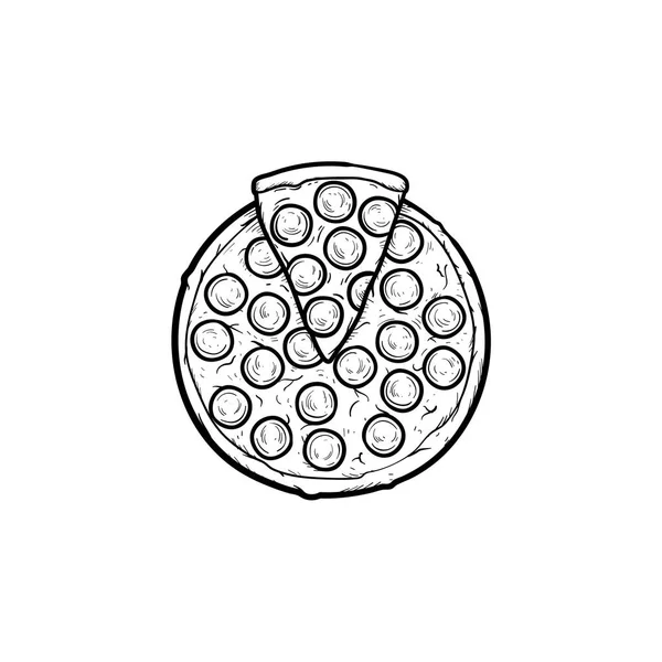 Pizza italiana disegnata a mano icona schizzo . — Vettoriale Stock