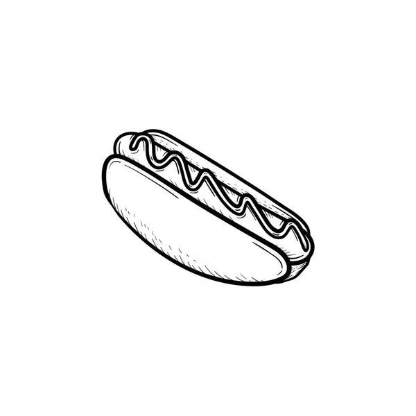 Hotdog hand drawn sketch icon. — Stock Vector