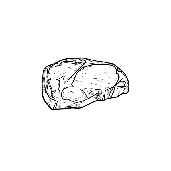 Bistec de ternera T-bone dibujado a mano icono de boceto . — Vector de stock
