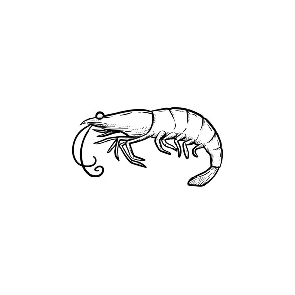 Shrimp Hand gezeichnete Skizze Symbol. — Stockvektor