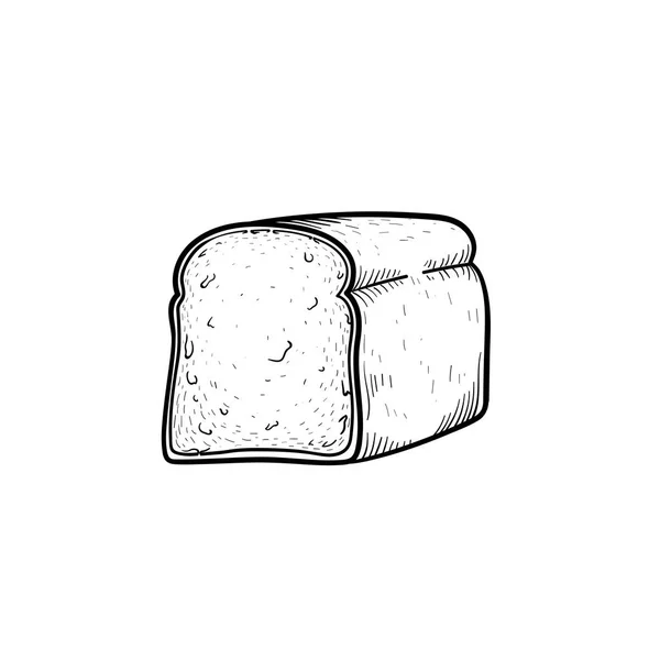 Half of bread hand drawn sketch icon. — Stock Vector