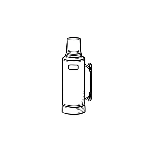 Thermos desenhado à mão ícone esboço . — Vetor de Stock