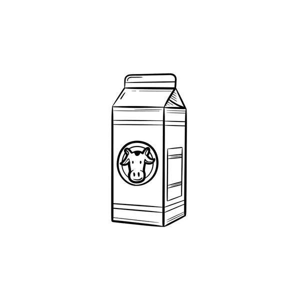 Boîte en carton de lait dessiné à la main icône croquis . — Image vectorielle