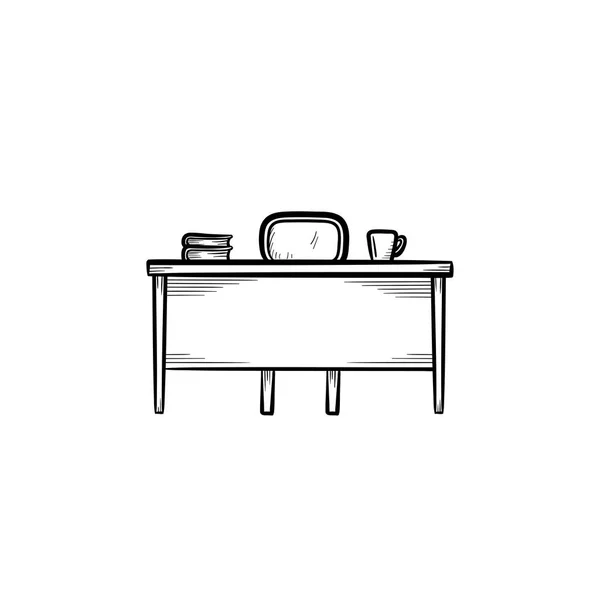 Work desk hand drawn sketch icon. — Stock Vector