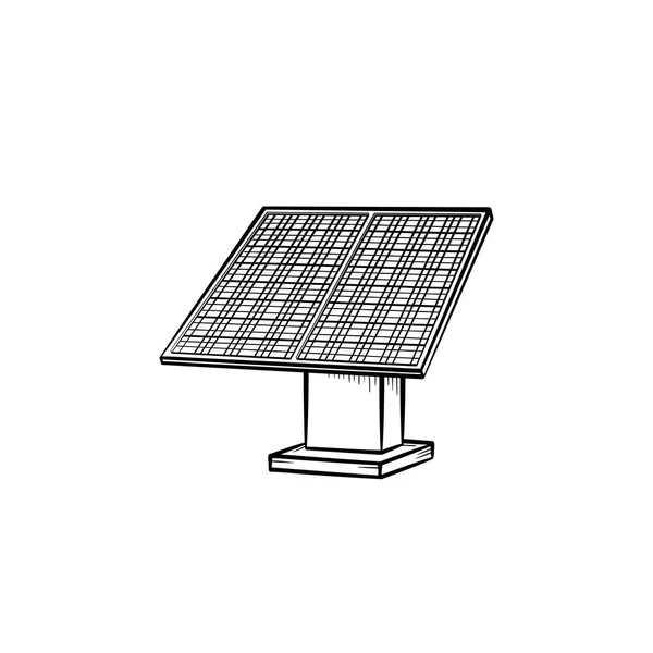 Panneau solaire dessiné à la main icône croquis . — Image vectorielle