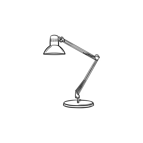 Lámpara de mesa dibujo dibujado a mano icono . — Vector de stock