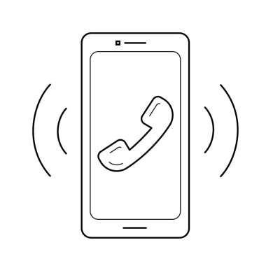 Titreşim ve ses satırı simgesi ile akıllı telefon.